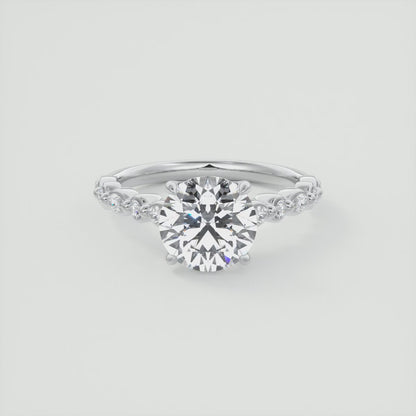 8-9 GM Round Solitaire Half Coverage Engagement Ring