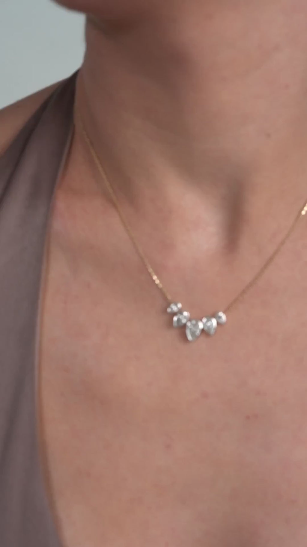 2.21 Ct Starburst Five Stone Pear Key Pendant For Women