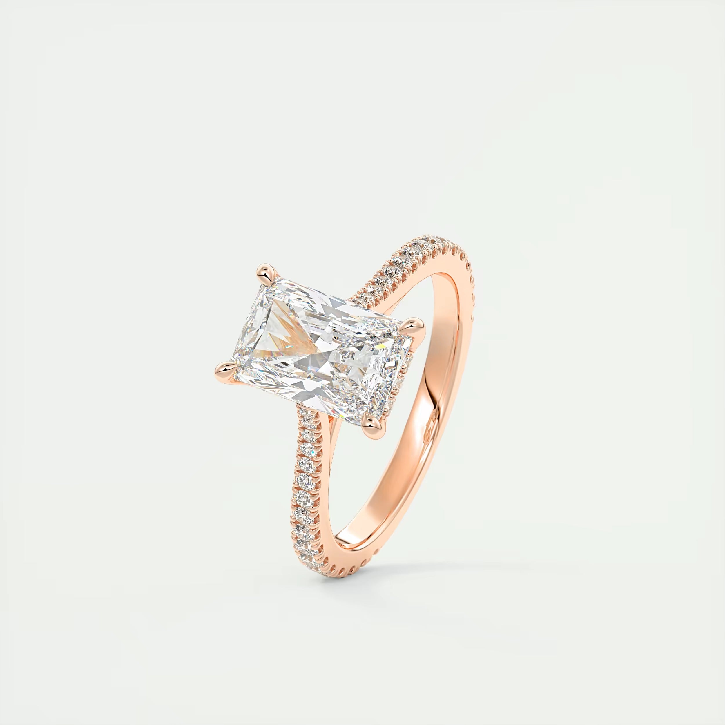 2.50 Ct The Cathedral Deluxe Center Stone Radiant Hidden Halo Engagement Ring