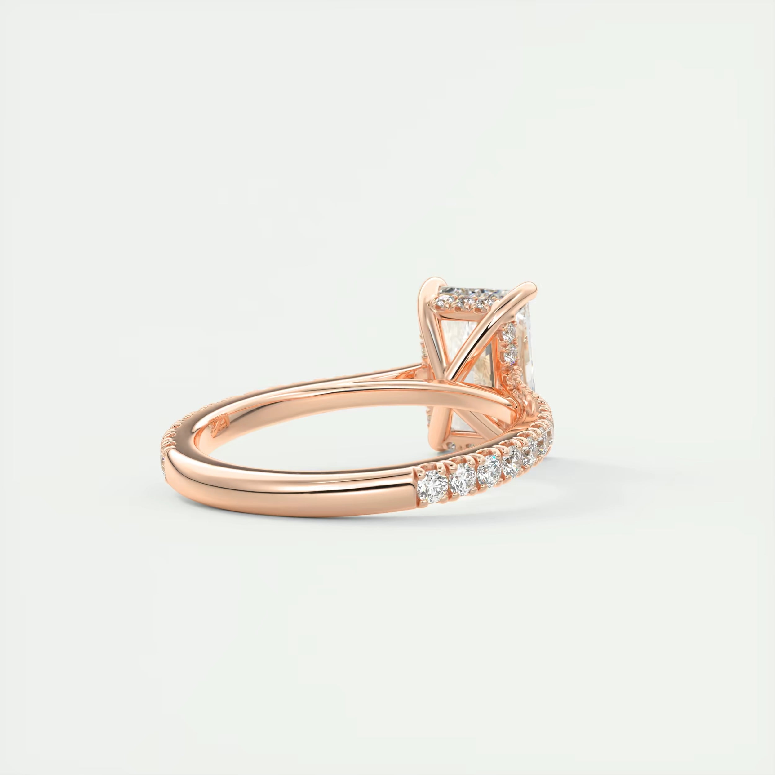 2.50 Ct The Cathedral Deluxe Center Stone Radiant Hidden Halo Engagement Ring