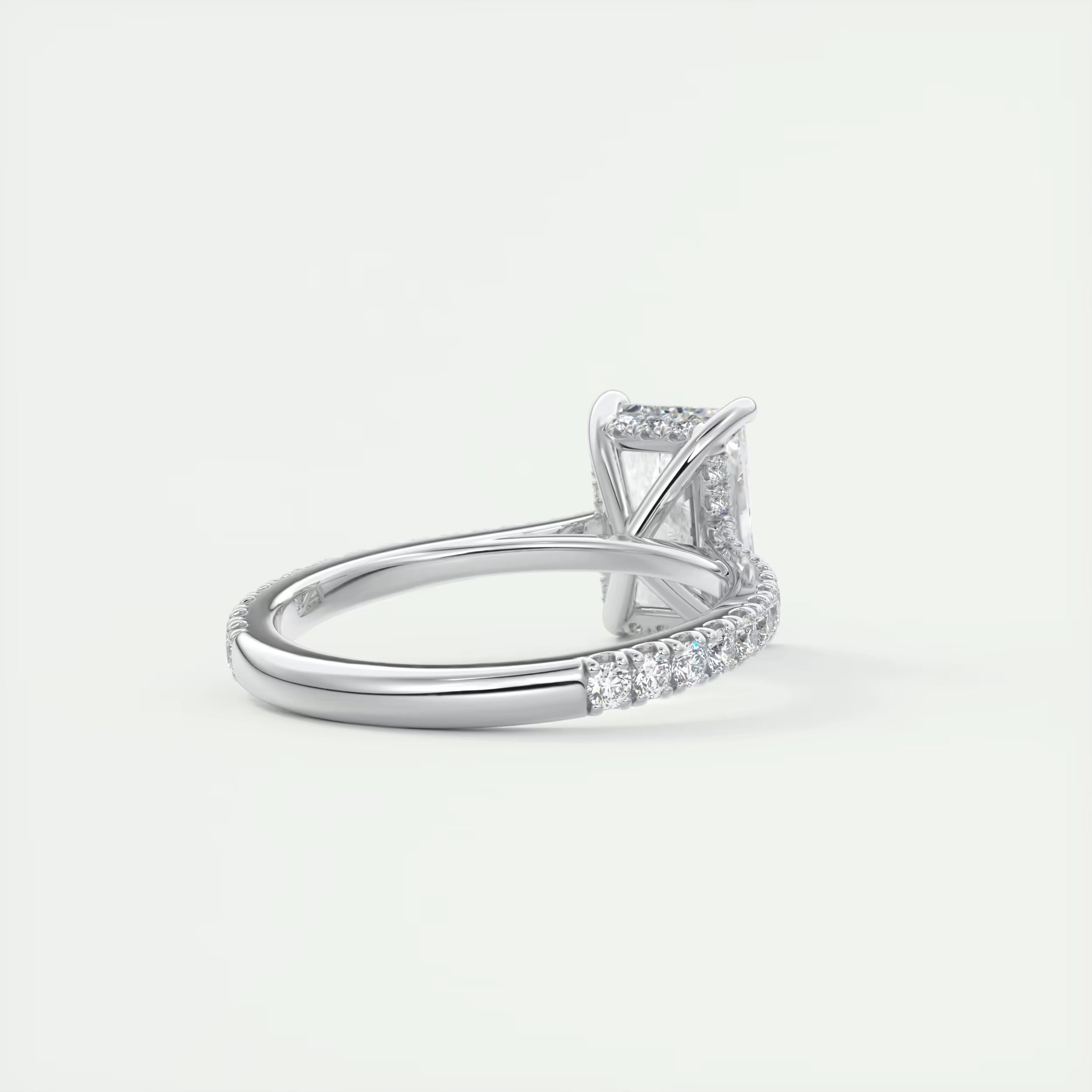 2.50 Ct The Cathedral Deluxe Center Stone Radiant Hidden Halo Engagement Ring