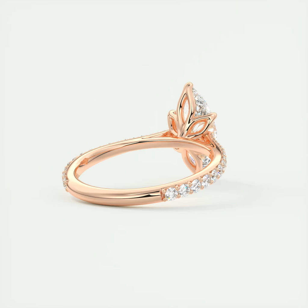 1.85 Ct Cathedral Royale Pavé Marquise Floral Flush Stacking Pave Cathedral six prong Ring