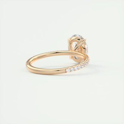 2.25 Ct Harper Pavé Oval  Center with 1.5mm French Set Pavé Ring