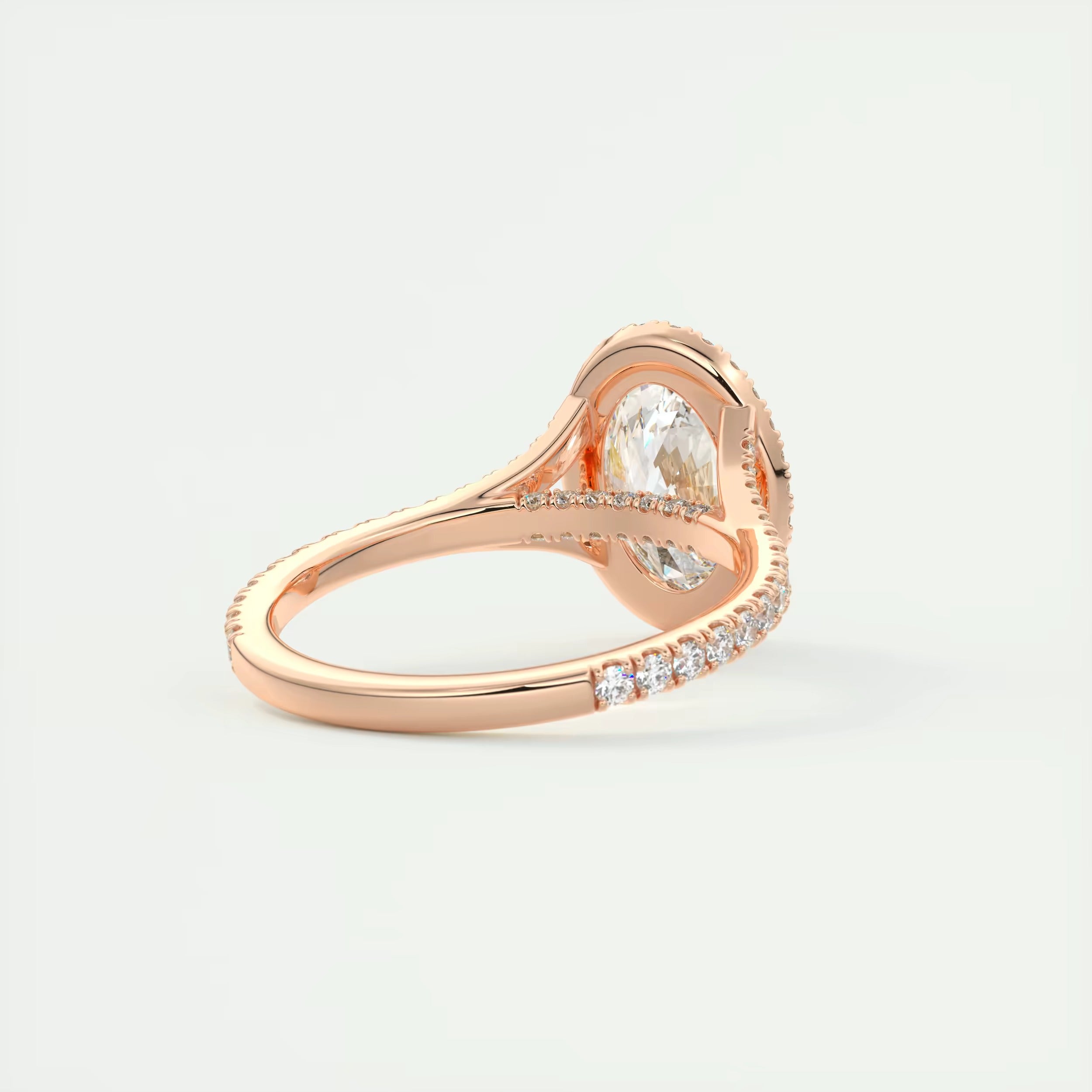 2.50 Ct The French Halo Oval Cut Diamond with Miniature Prongs Ring