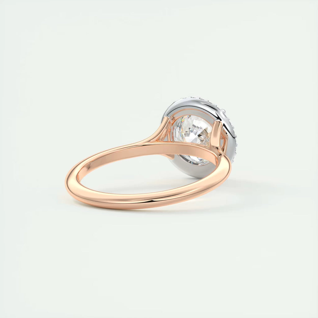 2.15 Ct The Breezy Halo Round Center with French Set Halo Rings