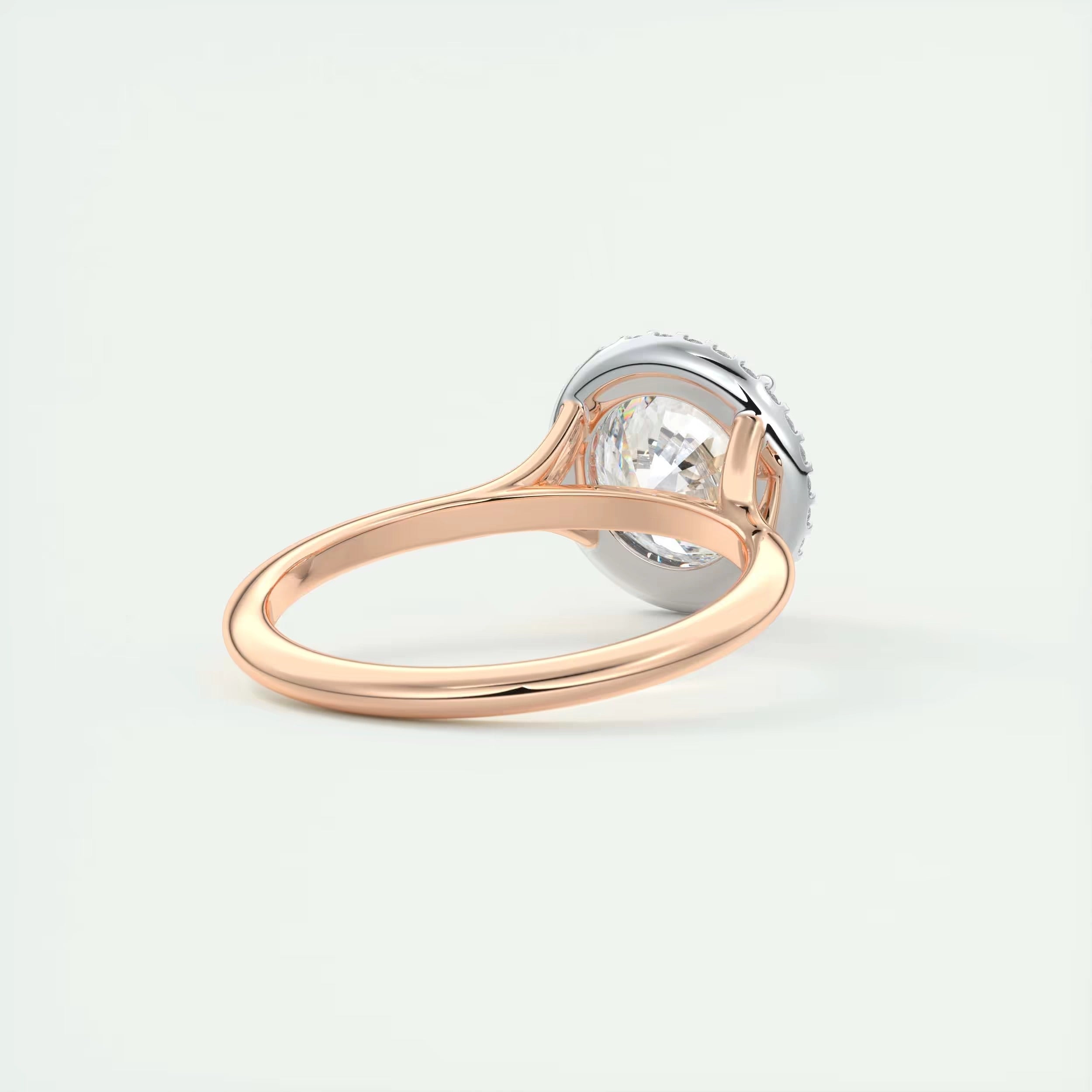 2.15 Ct The Breezy Halo Round Center with French Set Halo Rings