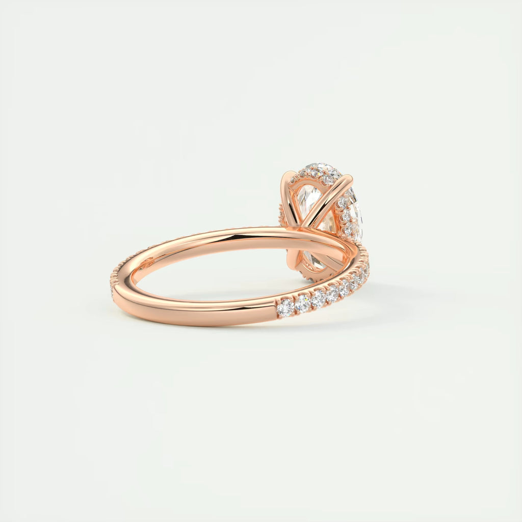 2.30 Ct The Harper Deluxe  Oval Hidden Halo Pave Setting Ring