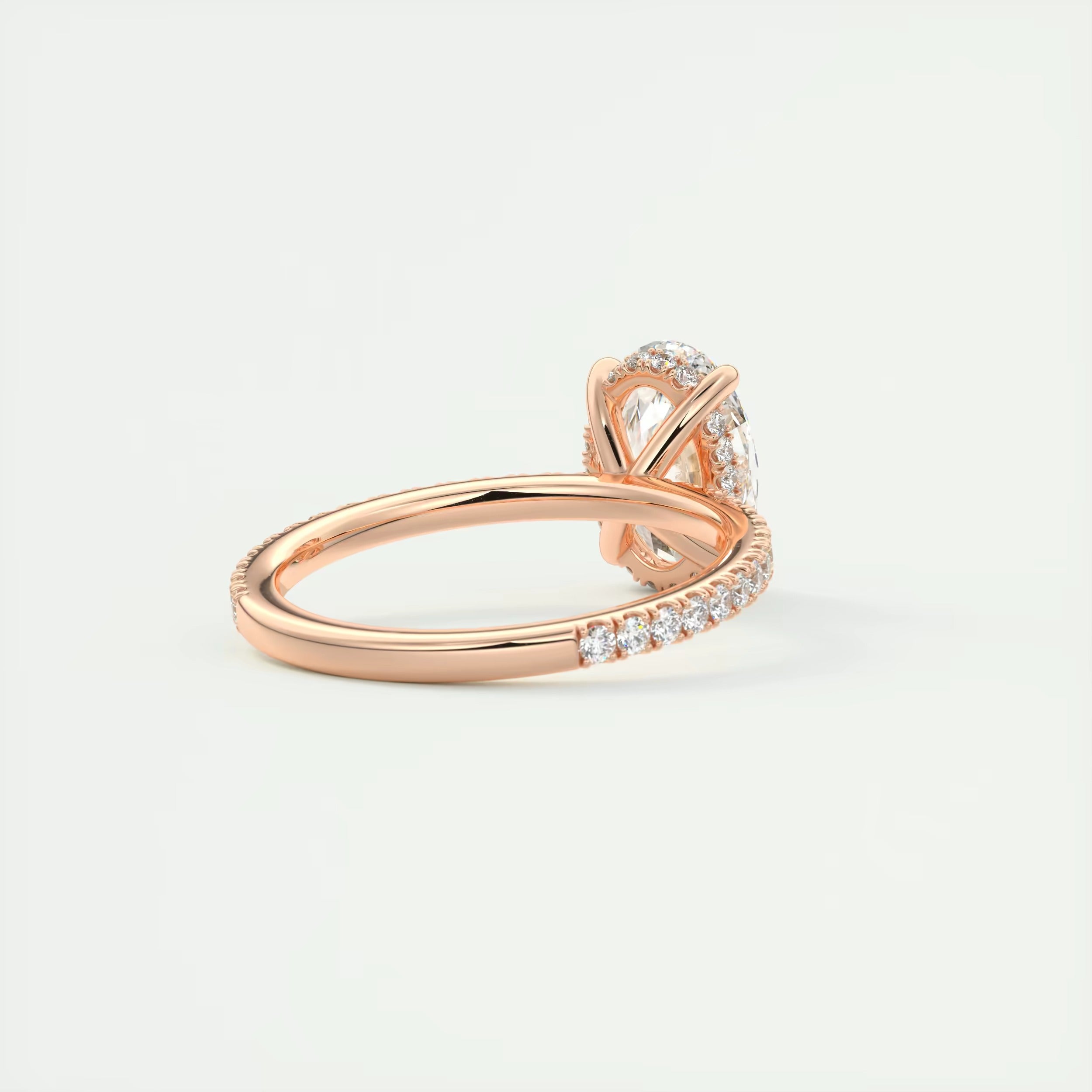 2.30 Ct The Harper Deluxe  Oval Hidden Halo Pave Setting Ring