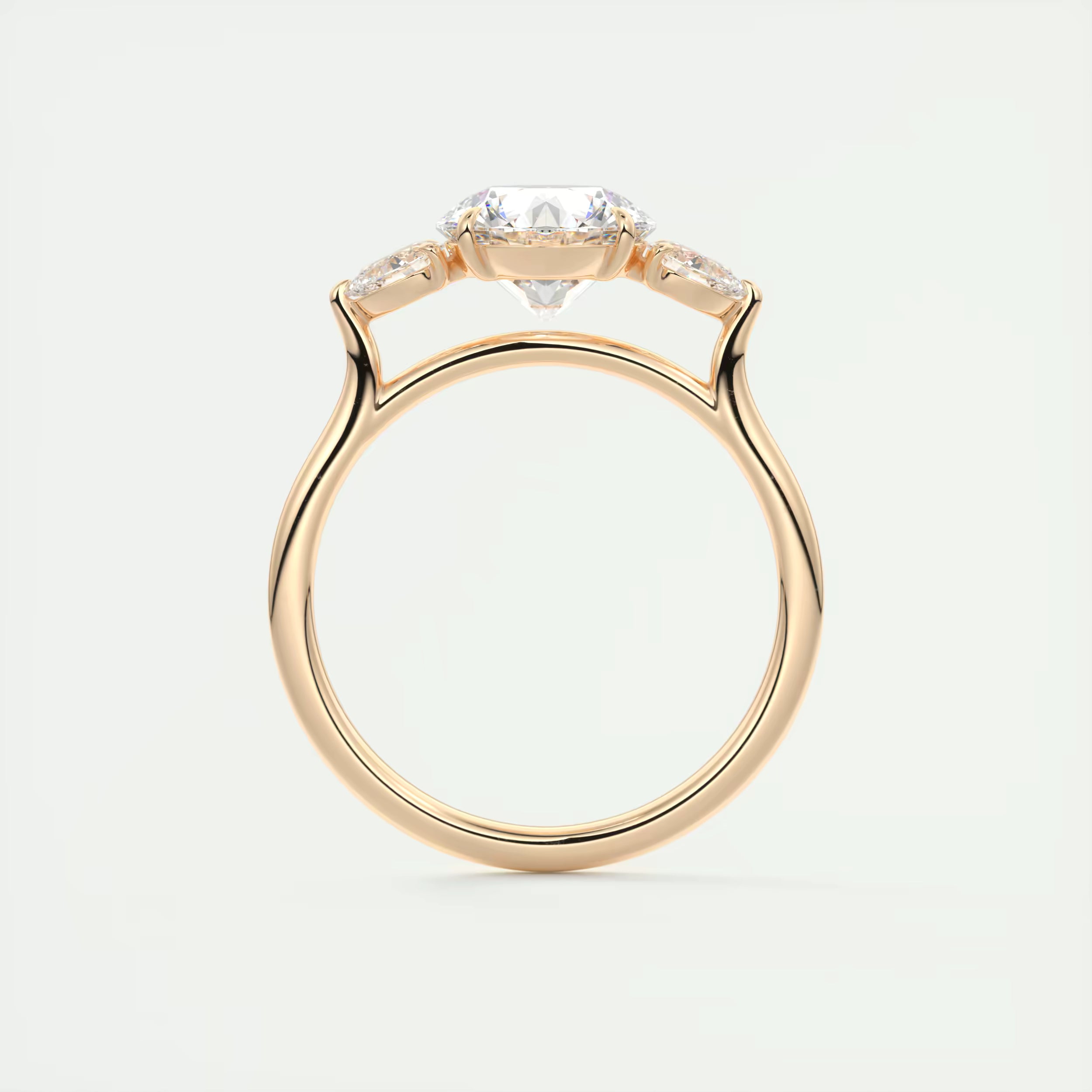 2.80 Ct Round Solitaire Ring Side Stone Three Stone Diamond Engagement Rings