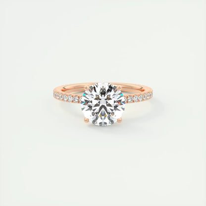 2.30 Ct The Harper Deluxe Round Hidden Halo Pave Setting Ring