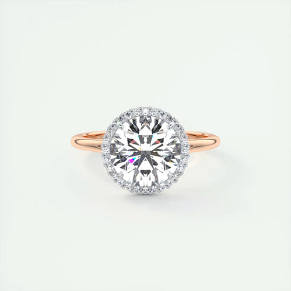 7-8 GM Round Solitaire Classic Rub-Over Engagement Ring