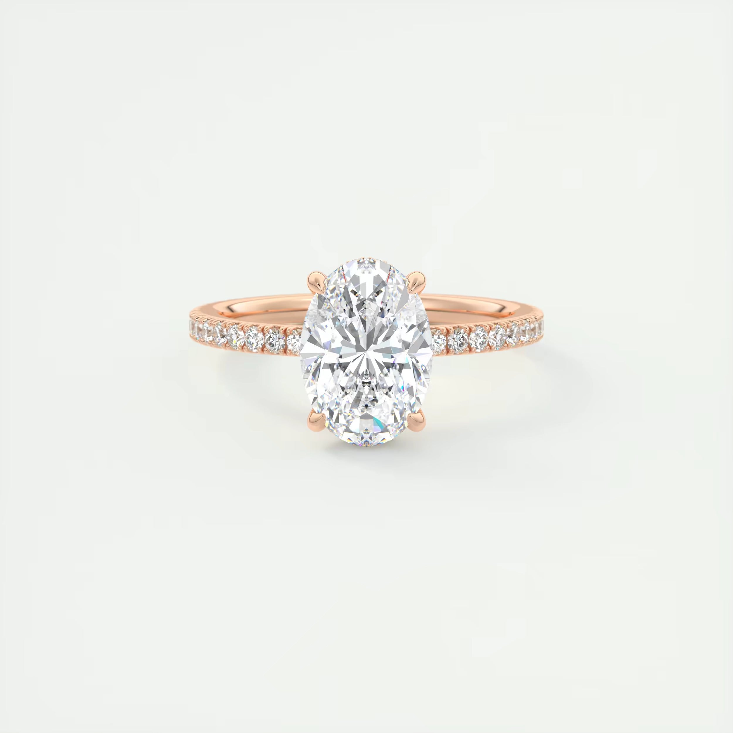 2.30 Ct The Harper Deluxe  Oval Hidden Halo Pave Setting Ring
