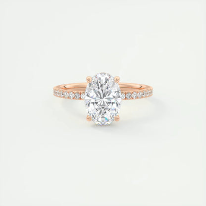 2.30 Ct The Harper Deluxe  Oval Hidden Halo Pave Setting Ring