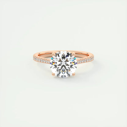 2.50 Ct The Cathedral Deluxe Round Hidden Halo Setting Ring