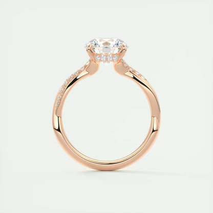 2.15 Ct The Knot Round Interwoven Solitaire Ring