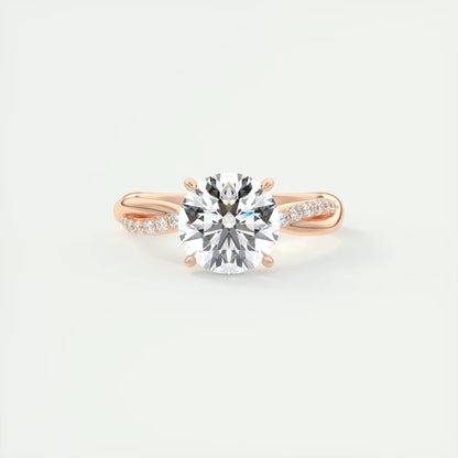 2.15 Ct The Knot Round Interwoven Solitaire Ring