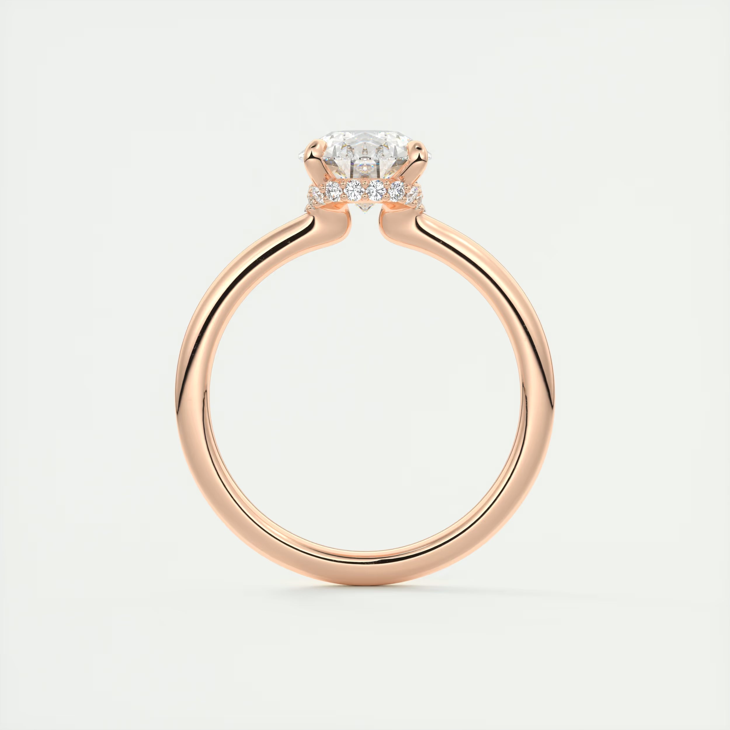 2.10 Ct Plunge Hidden Halo Center Stone Pear & Side Stone Round- Low Profile with Diamond Details Engagement Rings