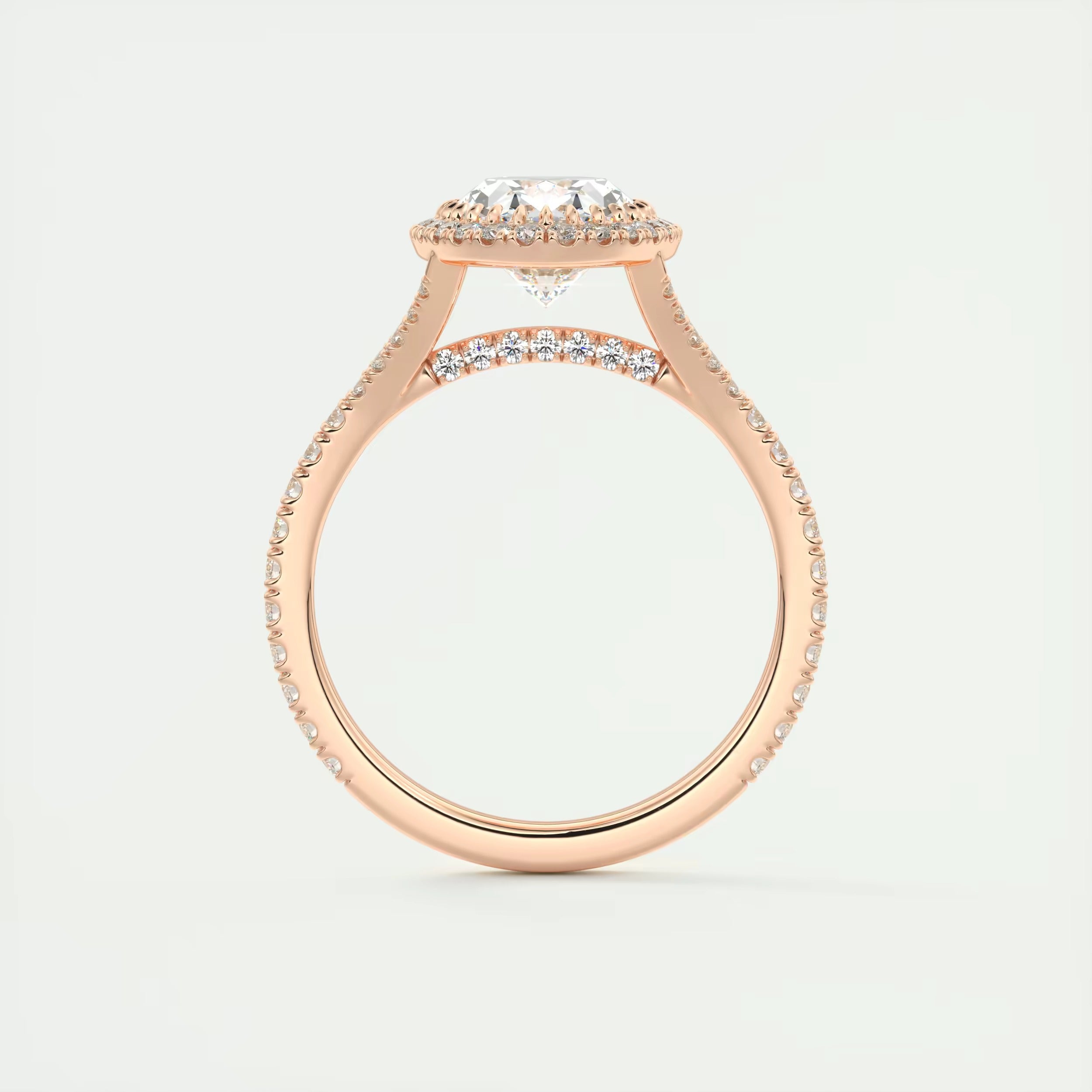 2.50 Ct The French Halo Oval Cut Diamond with Miniature Prongs Ring