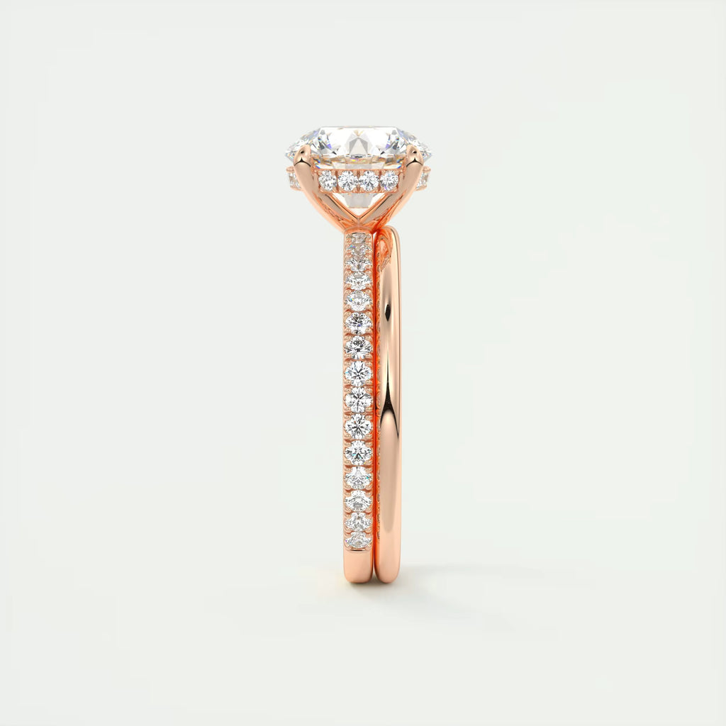 2.30 Ct The Harper Deluxe Round Hidden Halo Pave Setting Rings