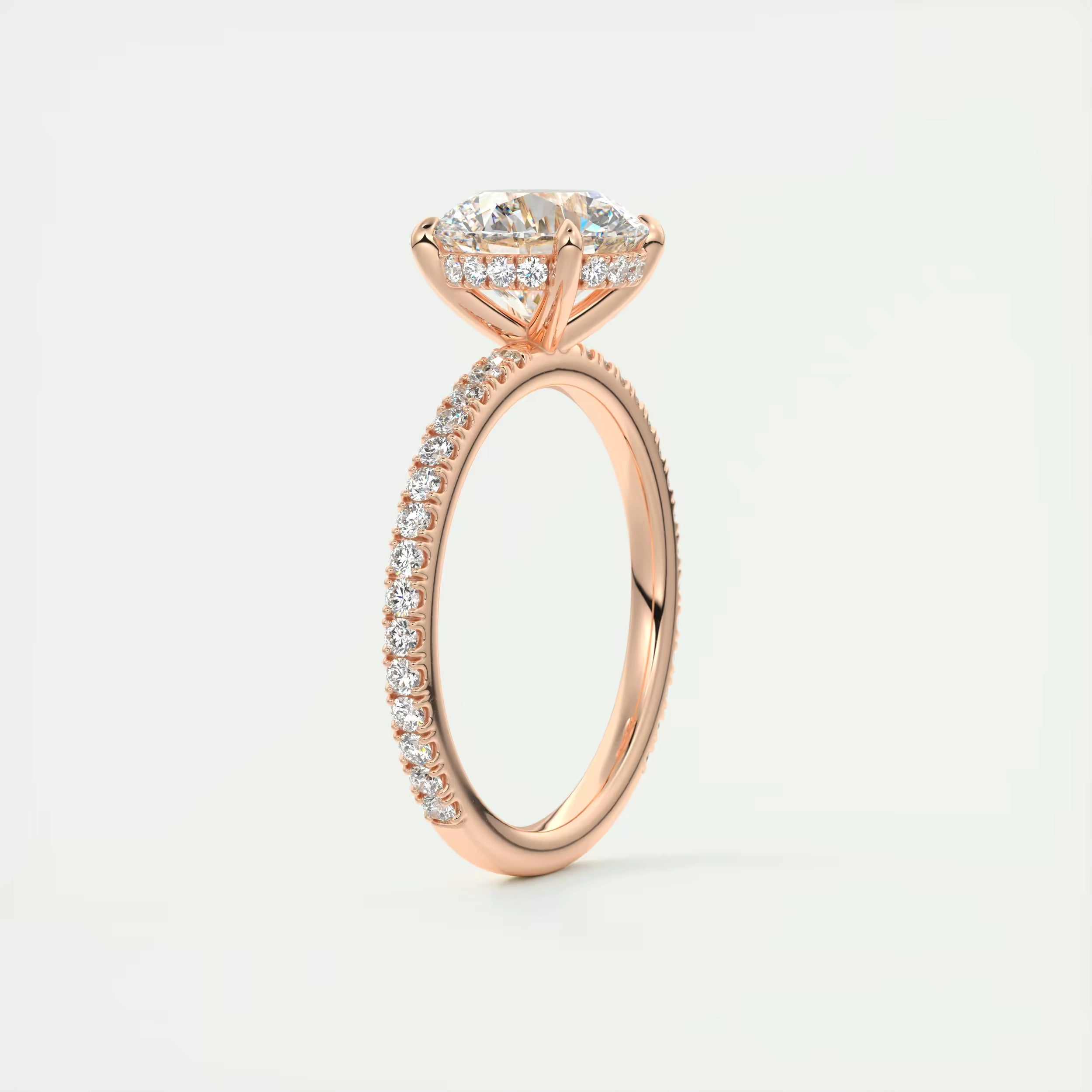 2.30 Ct The Harper Deluxe Round Hidden Halo Pave Setting Rings