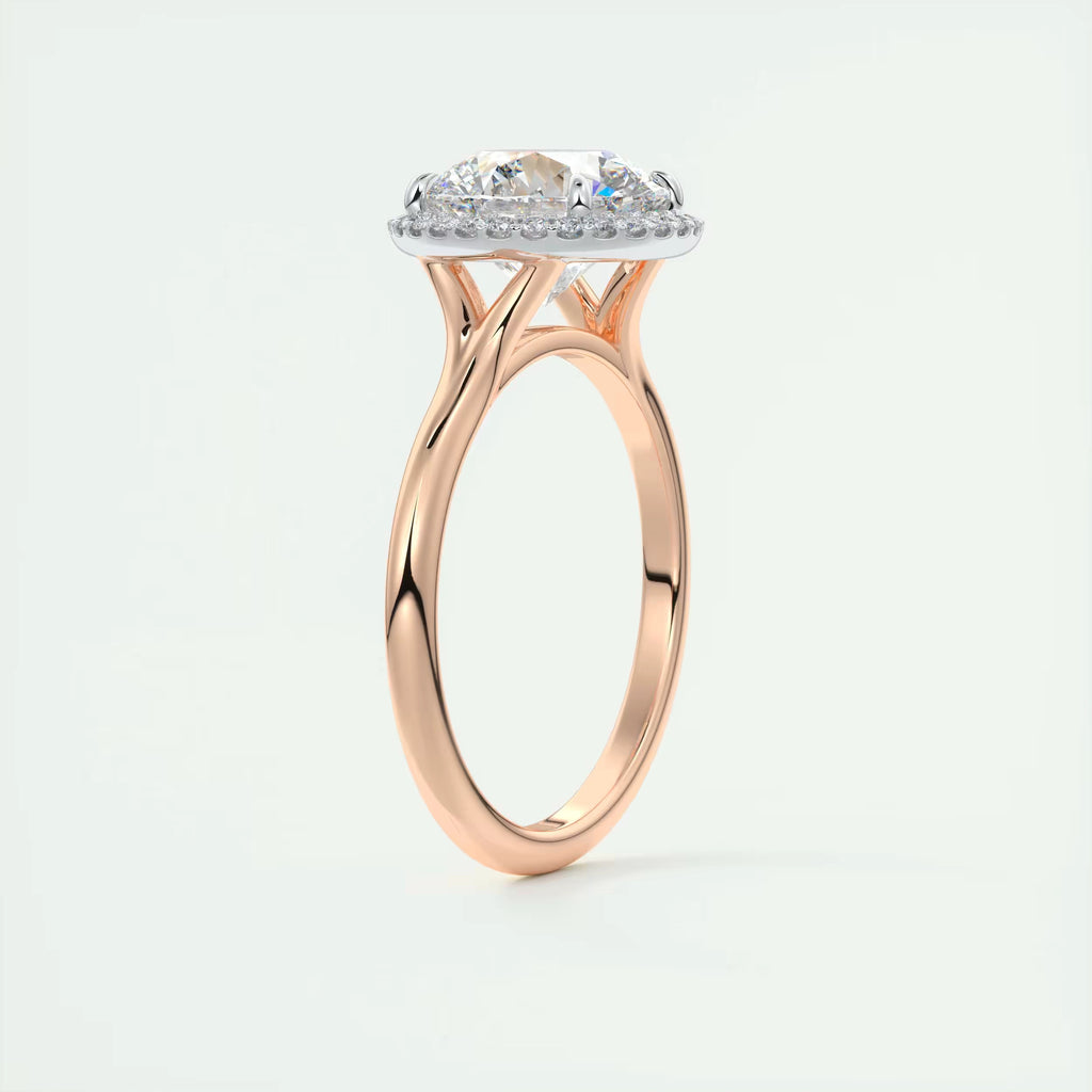 2.80 Ct Round Solitaire Classic Rub-Over Engagement Ring