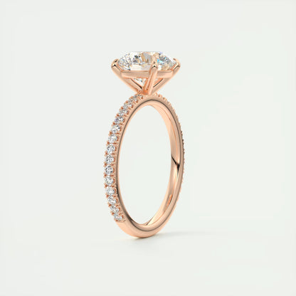 2.25 Ct Harper Classic Pavé Round Solitaire Pavé Setting Ring