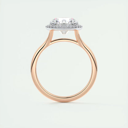 2.15 Ct The Breezy Halo Round Center with French Set Halo Ring