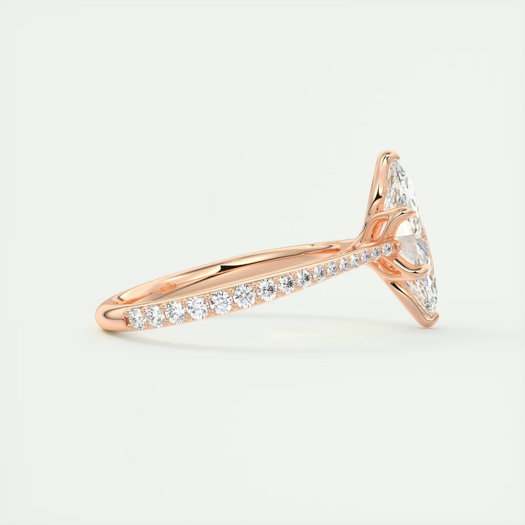 1.85 Ct Cathedral Royale Pavé Marquise Floral Flush Stacking Pave Cathedral six prong Ring