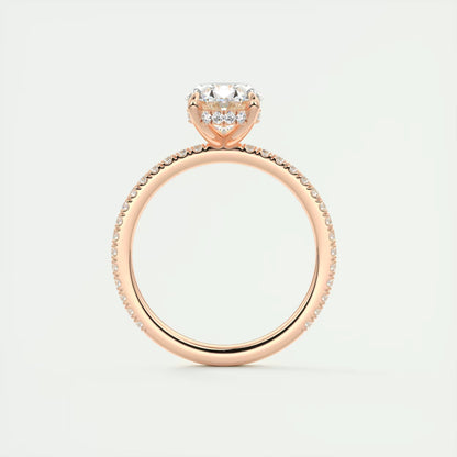 2.30 Ct The Harper Deluxe  Oval Hidden Halo Pave Setting Ring