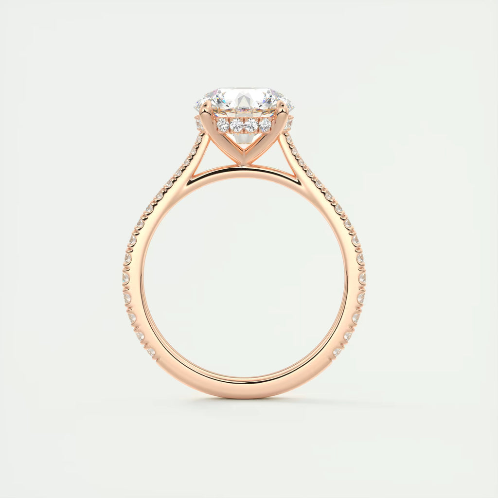 2.50 Ct The Cathedral Deluxe Round Hidden Halo Setting Rings