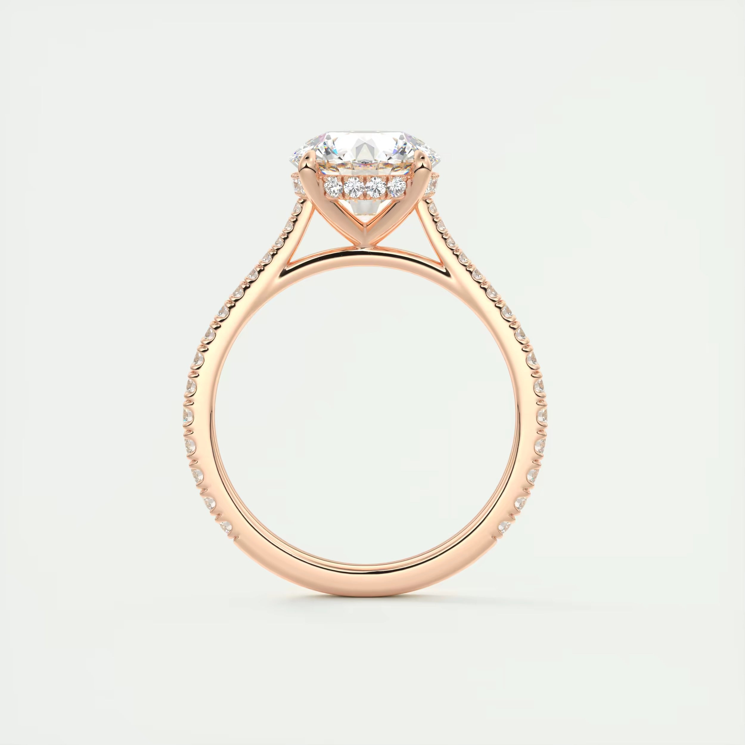 2.50 Ct The Cathedral Deluxe Round Hidden Halo Setting Rings