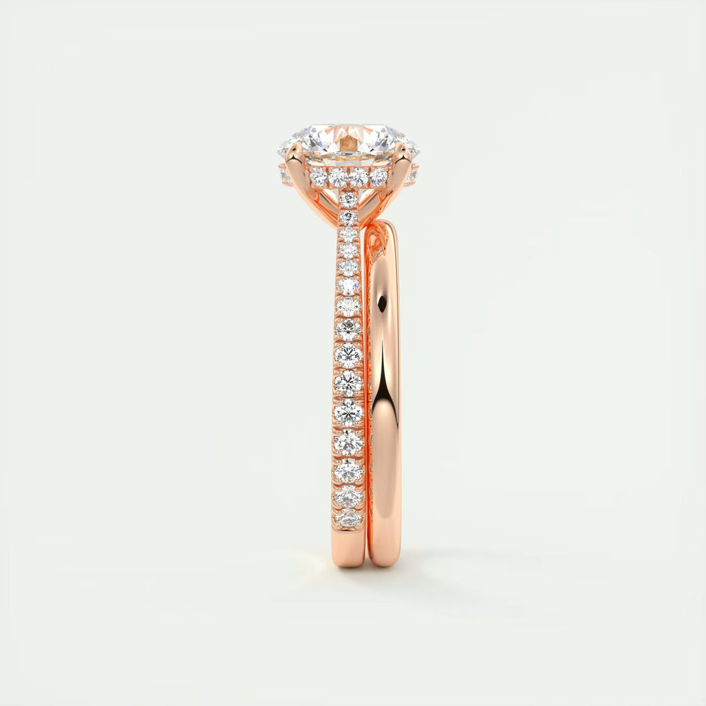 2.50 Ct The Cathedral Deluxe Round Hidden Halo Setting Rings