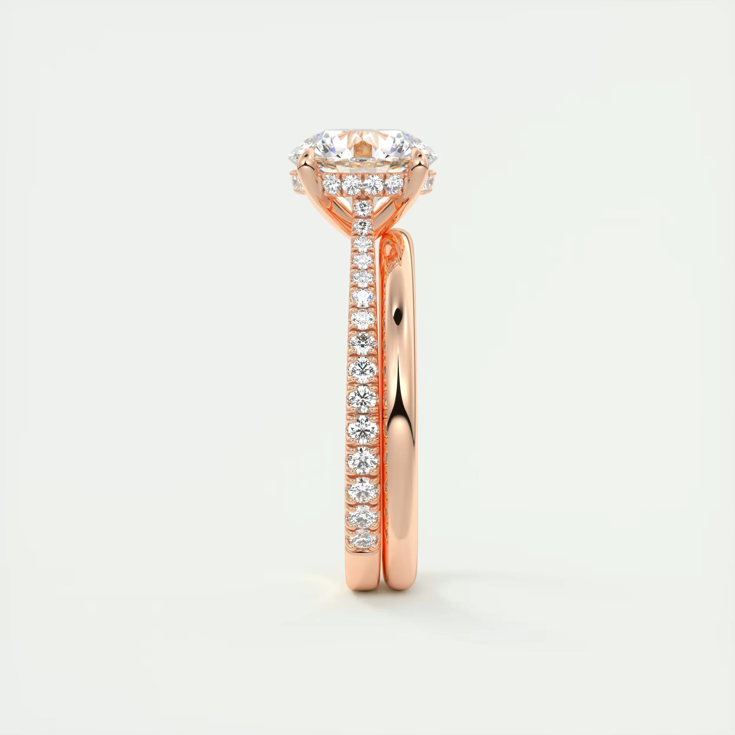 2.50 Ct The Cathedral Deluxe Round Hidden Halo Setting Rings