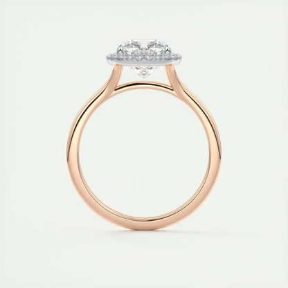 2.10 CtThe Breezy Halo Cushion Center with French Set Halo Ring