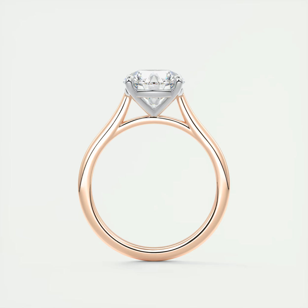 2.00 Ct The Cathedral Two Tone Round Gold Cathedral Solitaire with Prongs Engagement Ring