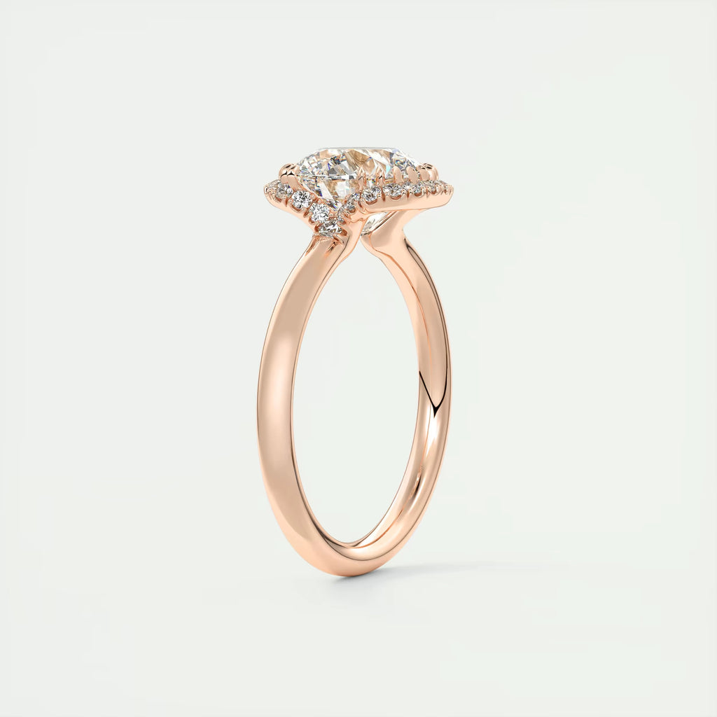 2.14 Ct In Round Bardot Scallop Engagement Rings