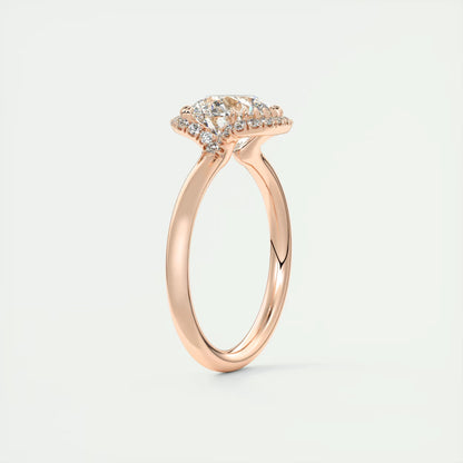 2.14 Ct In Round Bardot Scallop Engagement Ring