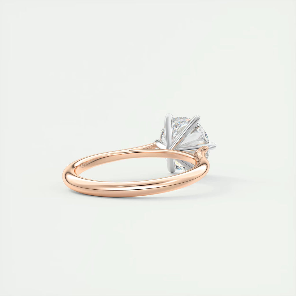 2.00 Ct The Six Point Cathedral Two Tone Round Gold Cathedral Solitaire with Prongs Engagement Rings