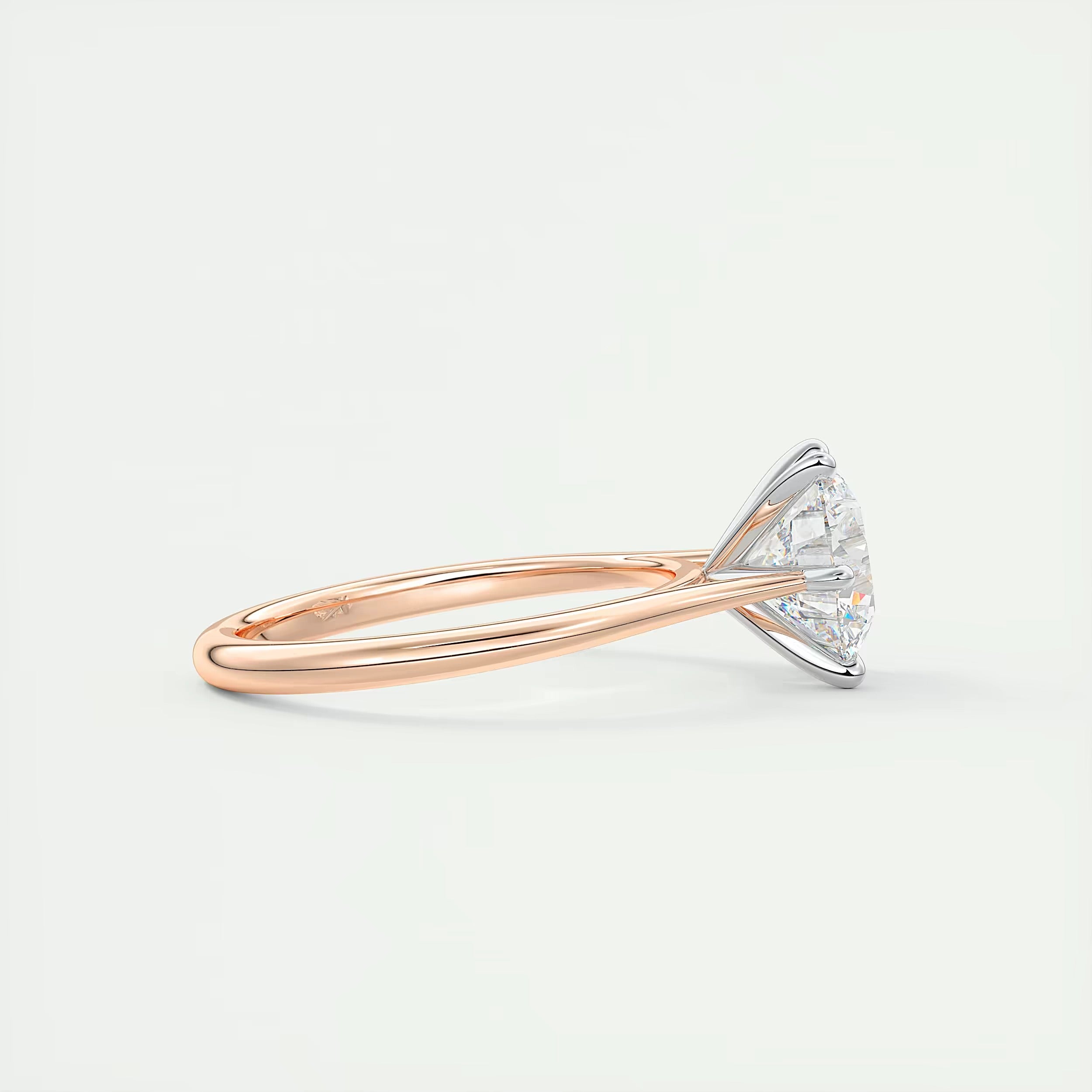 2.00 Ct The Six Point Cathedral Two Tone Round Gold Cathedral Solitaire with Prongs Engagement Rings