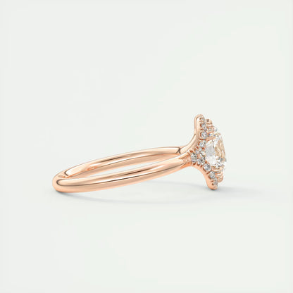 2.14 Ct In Round Bardot Scallop Engagement Ring
