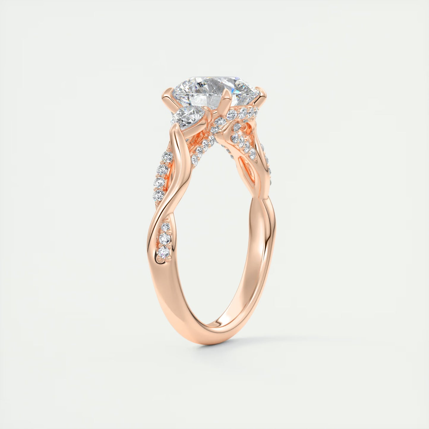 2.75 Ct The Full Bloom Round  - Twisted Pave Round Solitaire Engagement Rings