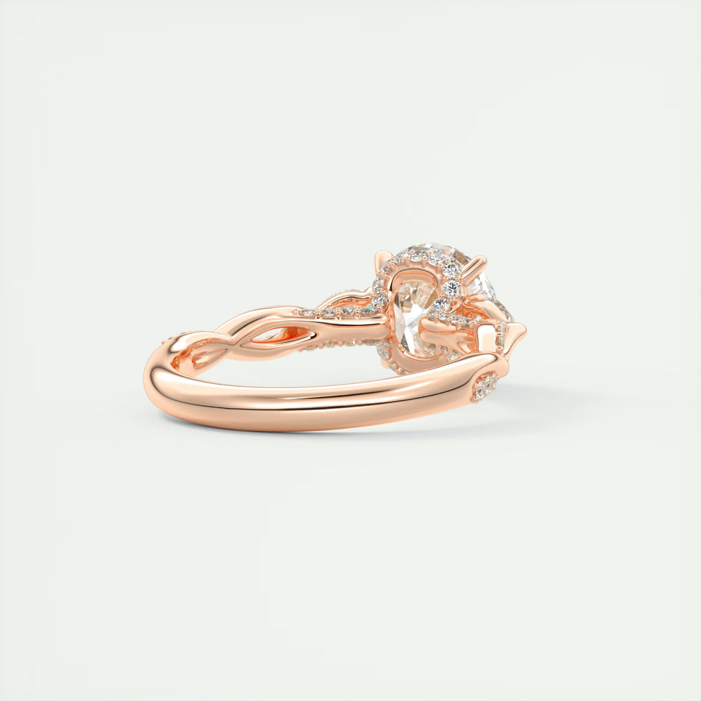 2.75 Ct The Full Bloom Twisted Pave Round Solitaire Engagement Rings