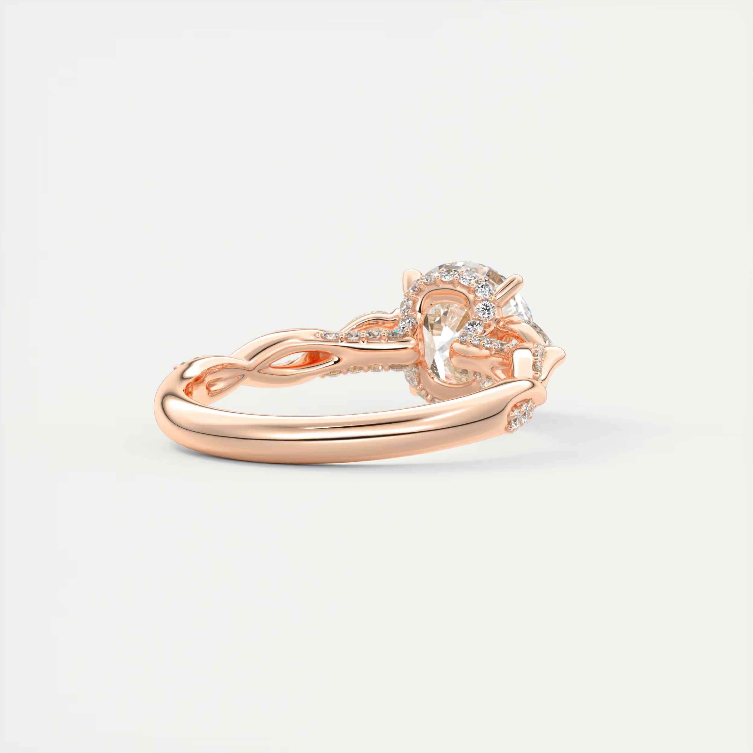 2.75 Ct The Full Bloom Twisted Pave Round Solitaire Engagement Rings