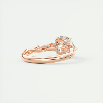 2.75 Ct The Full Bloom Round  - Twisted Pave Round Solitaire Engagement Rings