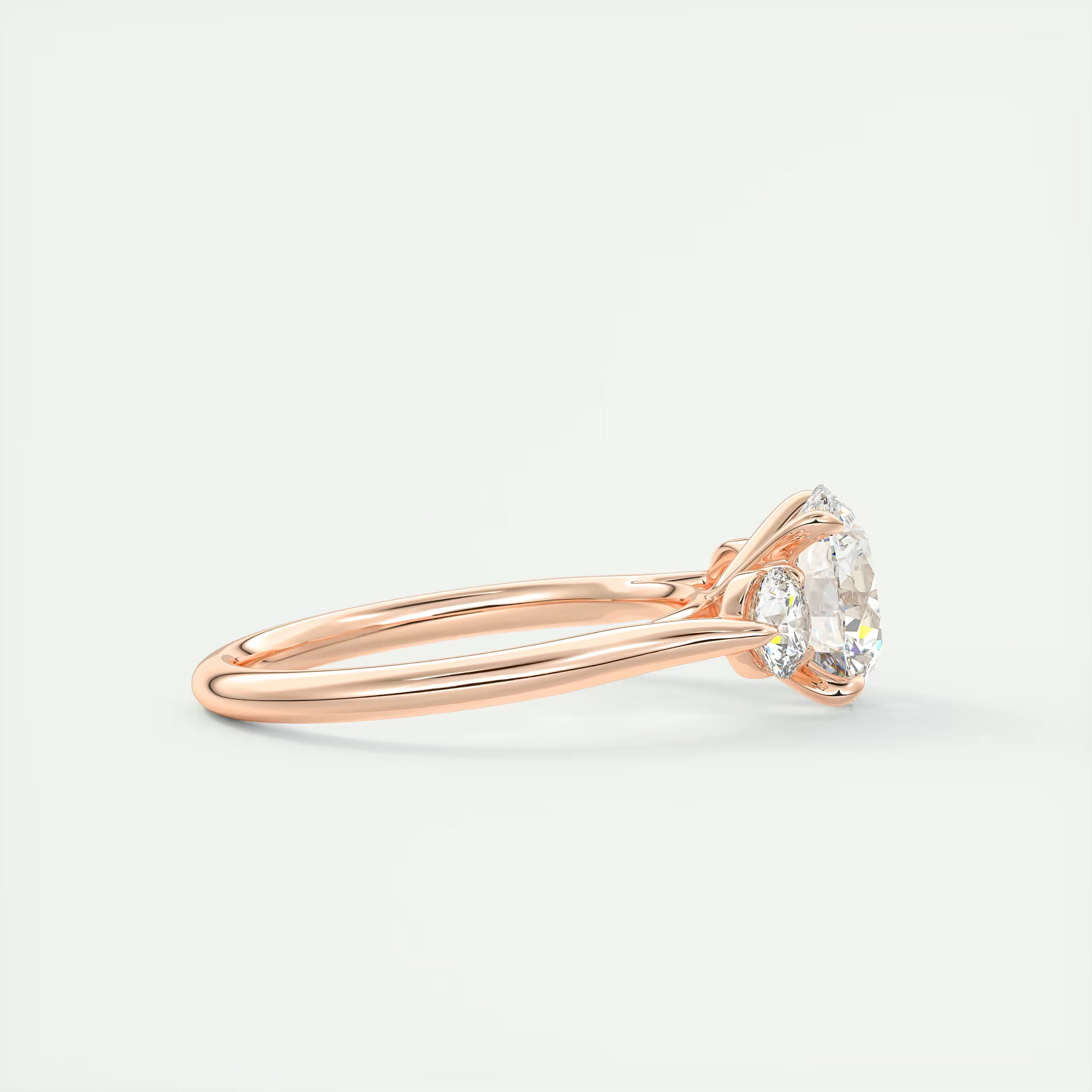 3.00 Ct Round Solitaire Ring Luxe Selene Three Stone Diamond Engagement Rings