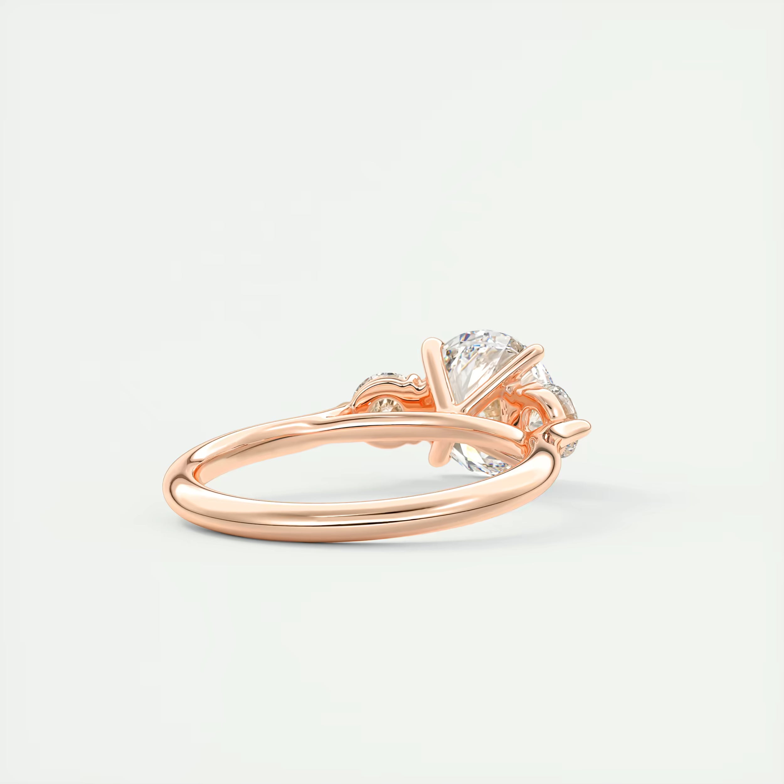 3.00 Ct Round Solitaire Ring Luxe Selene Three Stone Diamond Engagement Rings