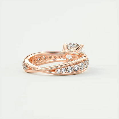 8-9 GM Round Solitaire Split Shank Engagement Ring