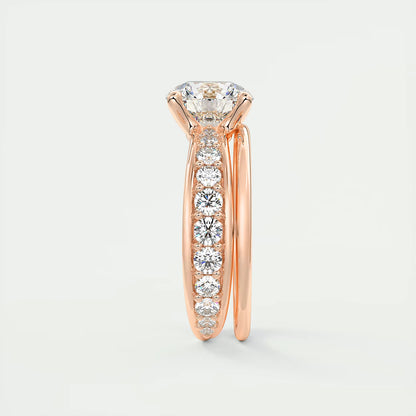 8-9 GM Round Solitaire Split Shank Engagement Ring