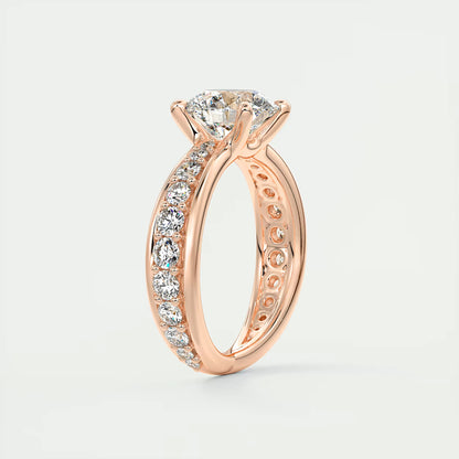 8-9 GM Round Solitaire Split Shank Engagement Ring