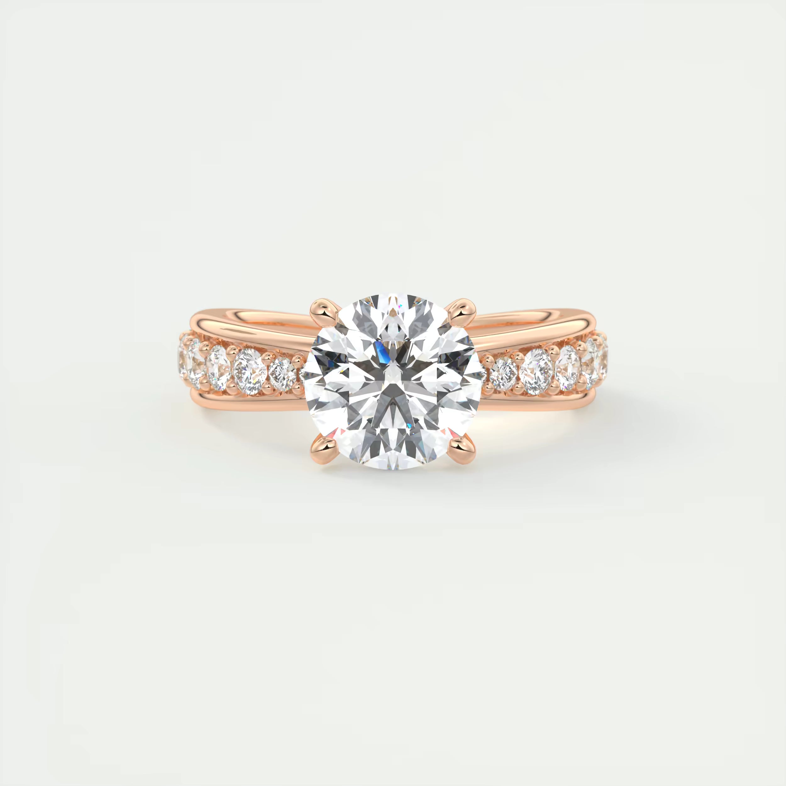 2.80 Ct Round Solitaire Split Shank Engagement Ring